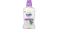 Tom's of Maine Natural Whole Care Anticavity Mouthwash Mild Mint bottle with label and cap.