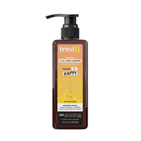 A bottle of TrustRx Bergamot, Sandalwood & Ginkgo Biloba Hair & Scalp Treatment, a natural hair care product with anti-inflammatory, antioxidant-rich ingredients for nourishing and strengthening hair and scalp.