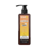 A bottle of TrustRx Bergamot, Sandalwood & Ginkgo Biloba Hair & Scalp Treatment, a natural hair care product with anti-inflammatory, antioxidant-rich ingredients for nourishing and strengthening hair and scalp.